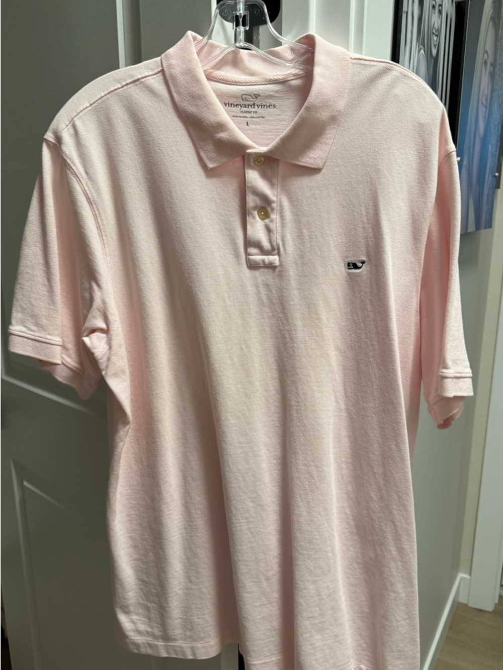 Vineyard Vines Men's Polo Shirt in Pale Pink